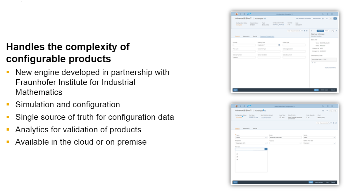 Advanced variant configuration in release 1709