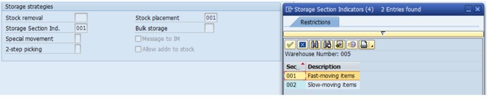 Assign storage section indicator