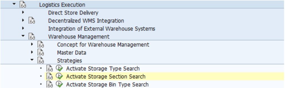 Storage section configuration