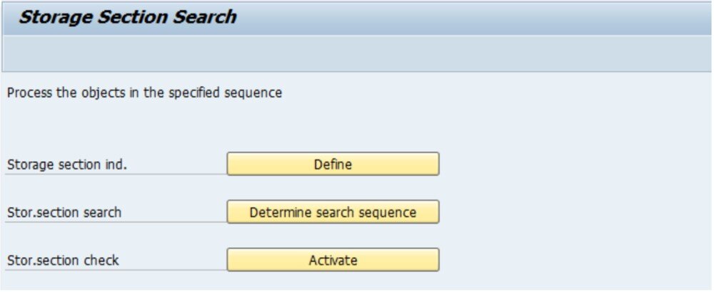 Storage section search