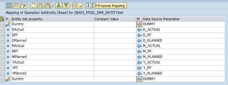 Mapping of Operation GetEntity (Read for ZBAP