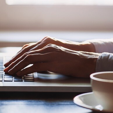 person working on a computer