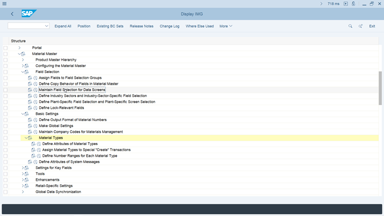 Figure 4: Material type relevant customization options