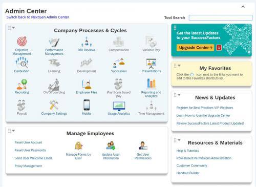 SAP SuccessFactors Admin Center